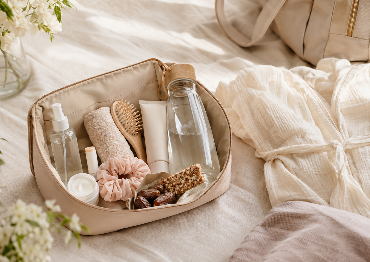 La trousse de toilette du jour J : les essentiels pour prendre soin de toi à la maternité