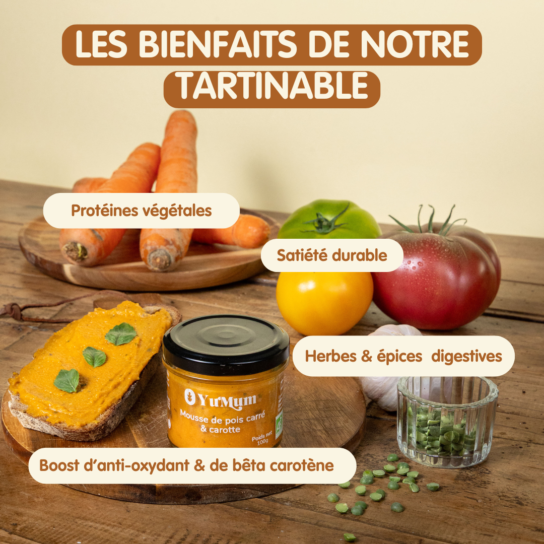 Les tartinables - Pois carrés & carottes