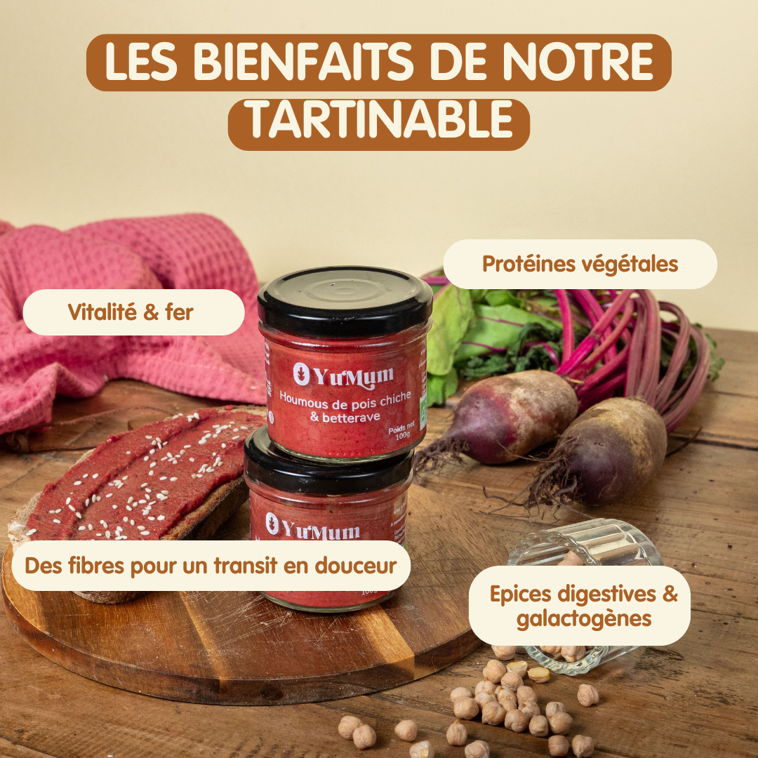 Les tartinables - Betterave, pois chiches & chèvre