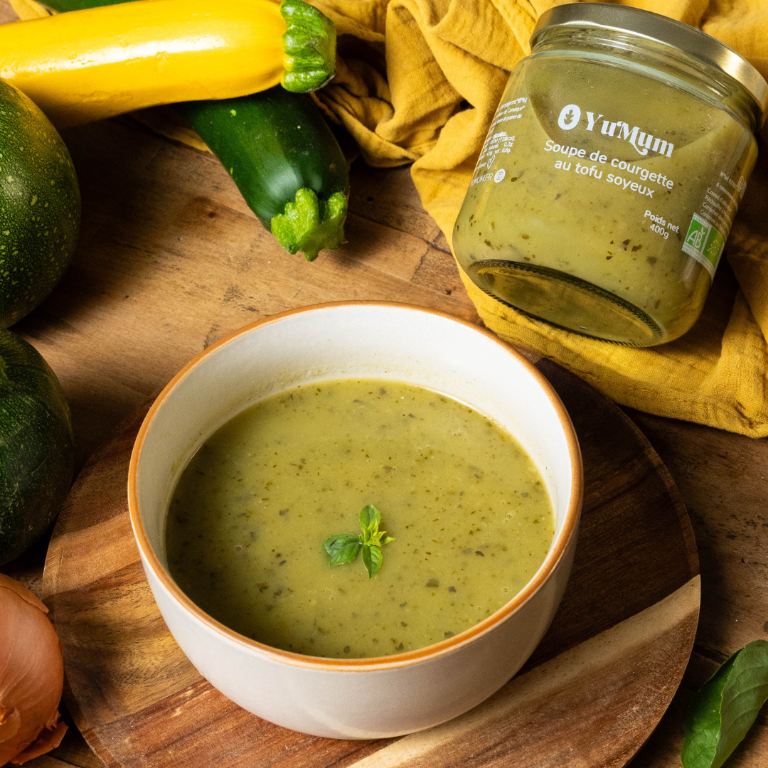 Soupe courgettes & tofu soyeux