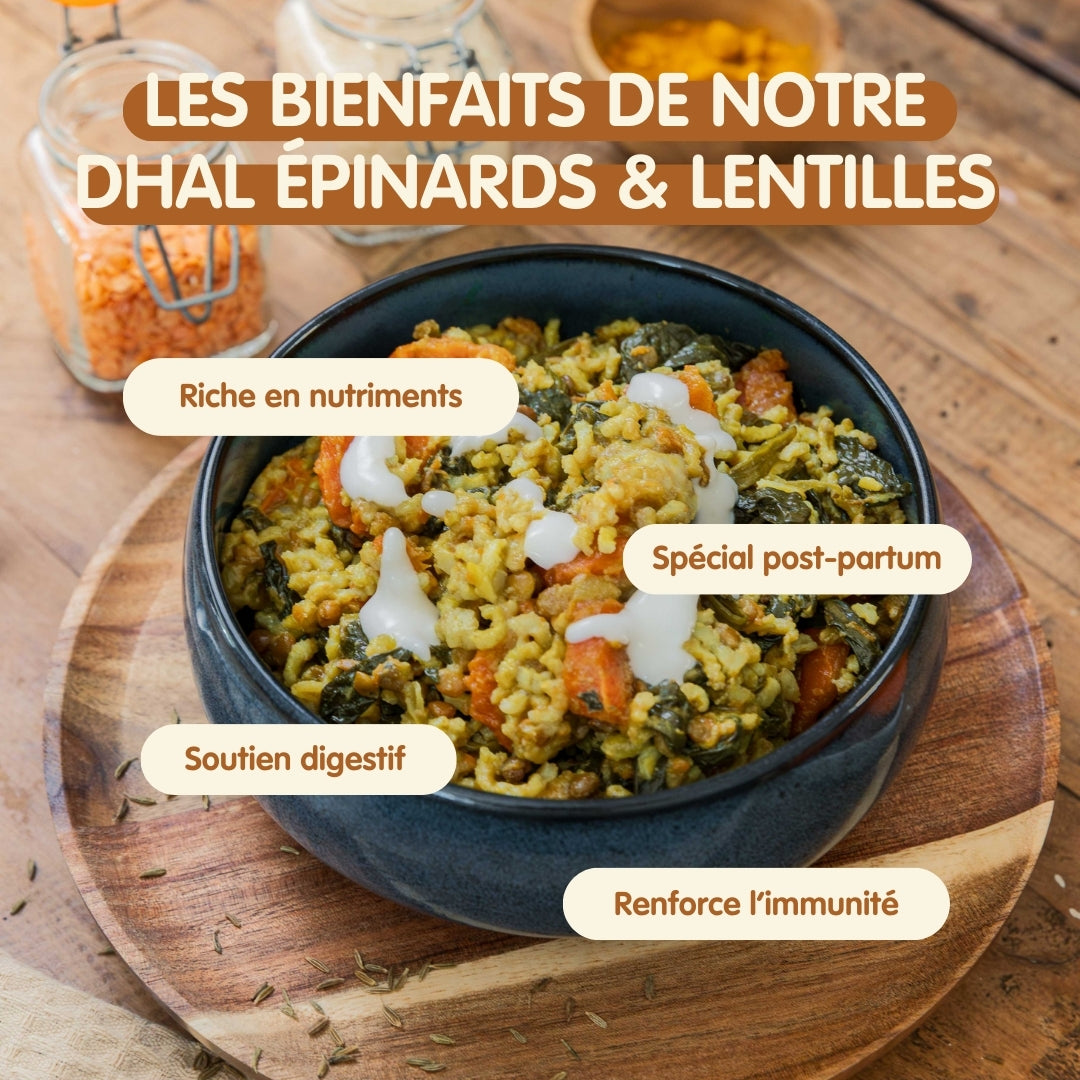 Dhal épinards - lentilles corail et riz