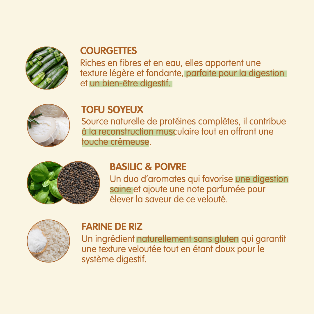 Soupe courgettes & tofu soyeux