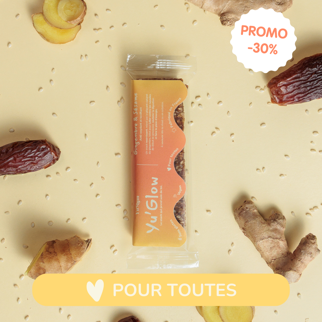Yu' Glow - Gingembre & Sésame - Pack de 6 energy barres