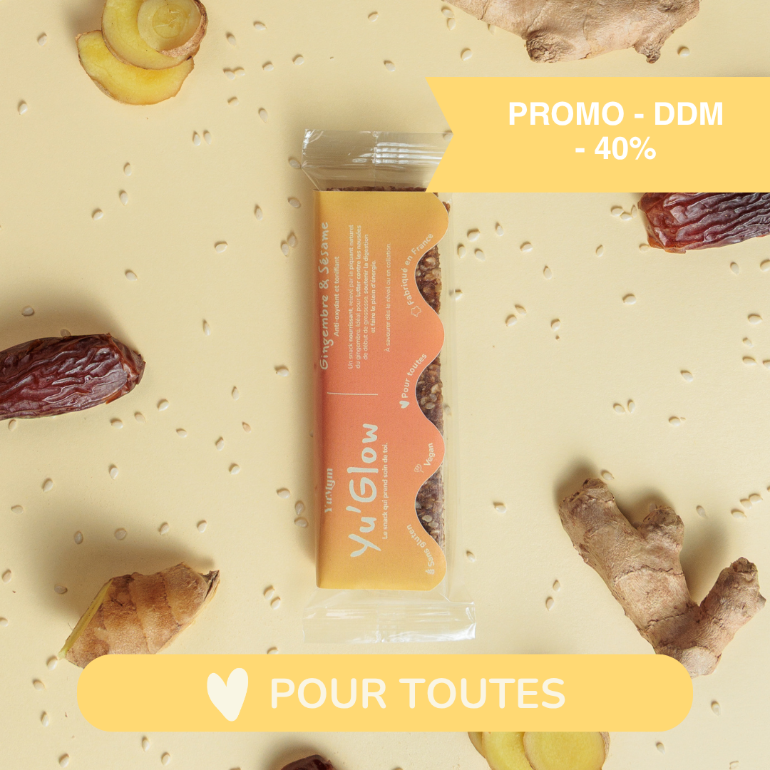 Yu' Glow - Gingembre & Sésame - Pack de 6 energy barres